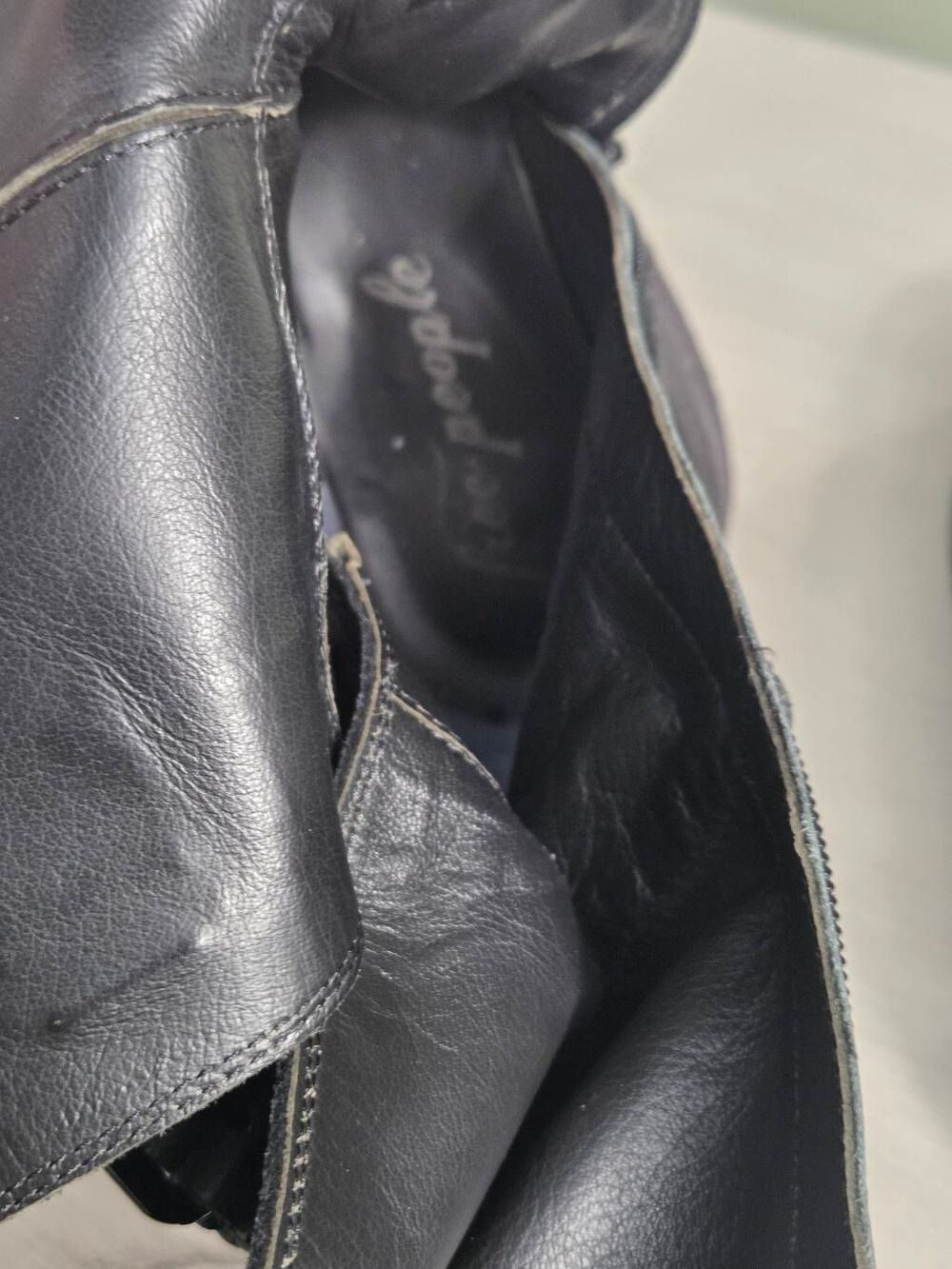 Free People Billie Buckle Leather Suede Mid-Calf Moto Boots Black Sz. 9 - Picture 10 of 13